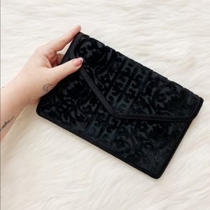 Vintage 1960s Velvet Burnout Envelope Clutch